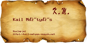 Kail Mátyás névjegykártya