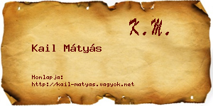 Kail Mátyás névjegykártya